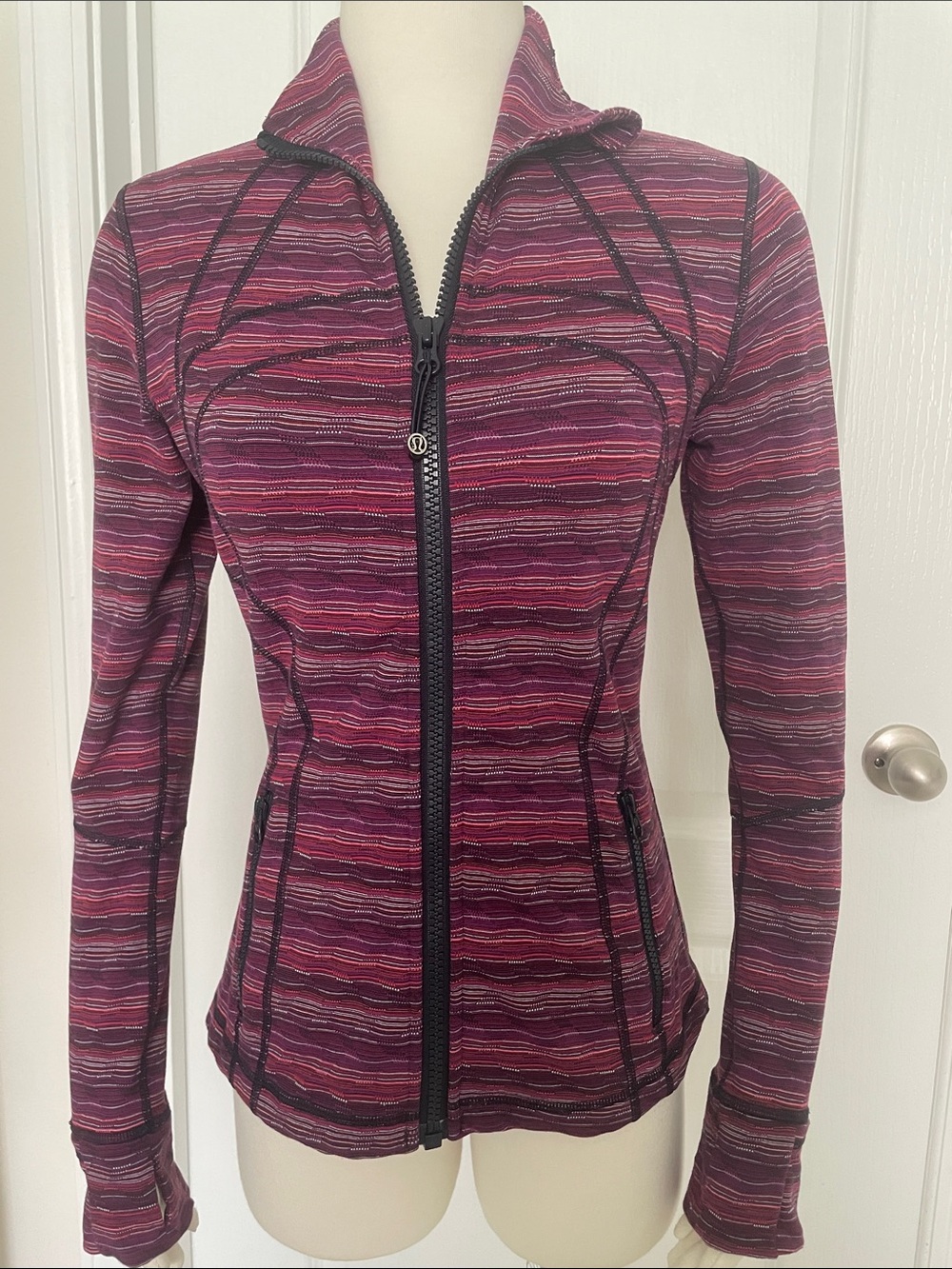 lululemon athletica Define Striped Plum & Pink Jacket Size 8